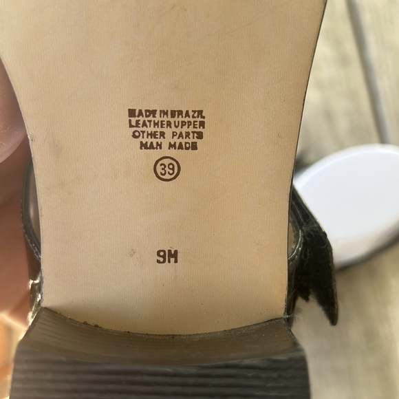 Ipanema Black Croc Leather Sandals Size 9 – Square Toe, Block Heel, Y2K - Picture 8 of 10